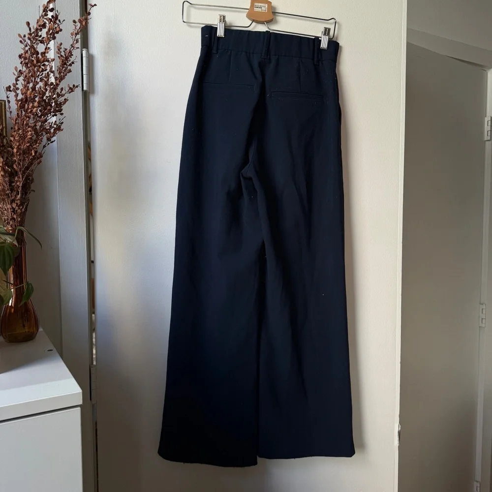 Abercrombie & Fitch Navy Wide-Leg Trousers - Picture 2 of 7